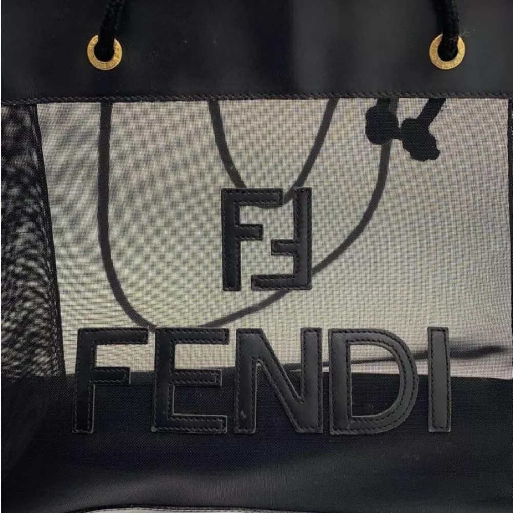 Authentic FENDI RARE 🌟 Bag Tote Bag Mesh - Picture 8 of 11
